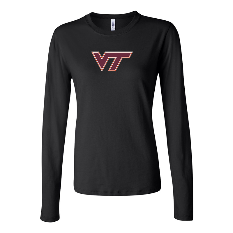 BELLA CANVAS Women’s Virginia Tech Hokies Jersey Long Sleeve Tee